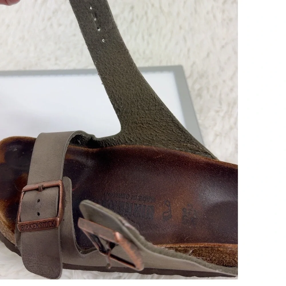 Birkenstock Arizona Olive Gray Copper Buckle Sandals EU 35